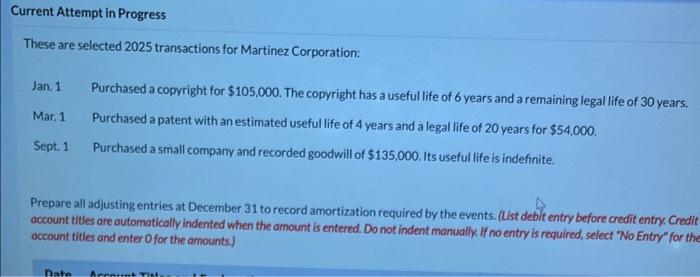  Current Attempt in Progress These are selected 2025 transactions for Martinez