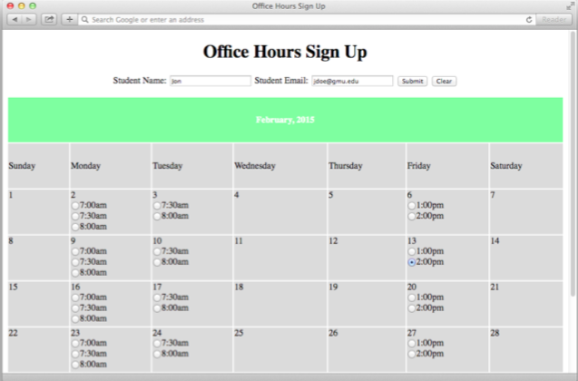web-based calendar for this specific month. Then you will add the ability