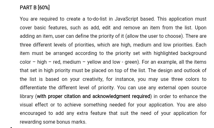 *This question from "Principle of Internet Programming" subject. PART B (60%] You