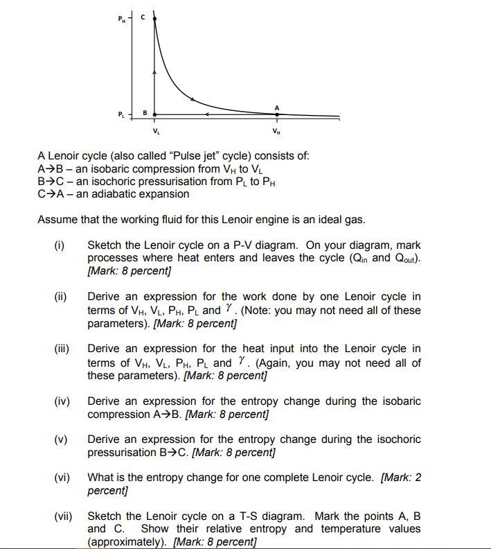 Please answer this and explain how you did it A Lenoir cycle