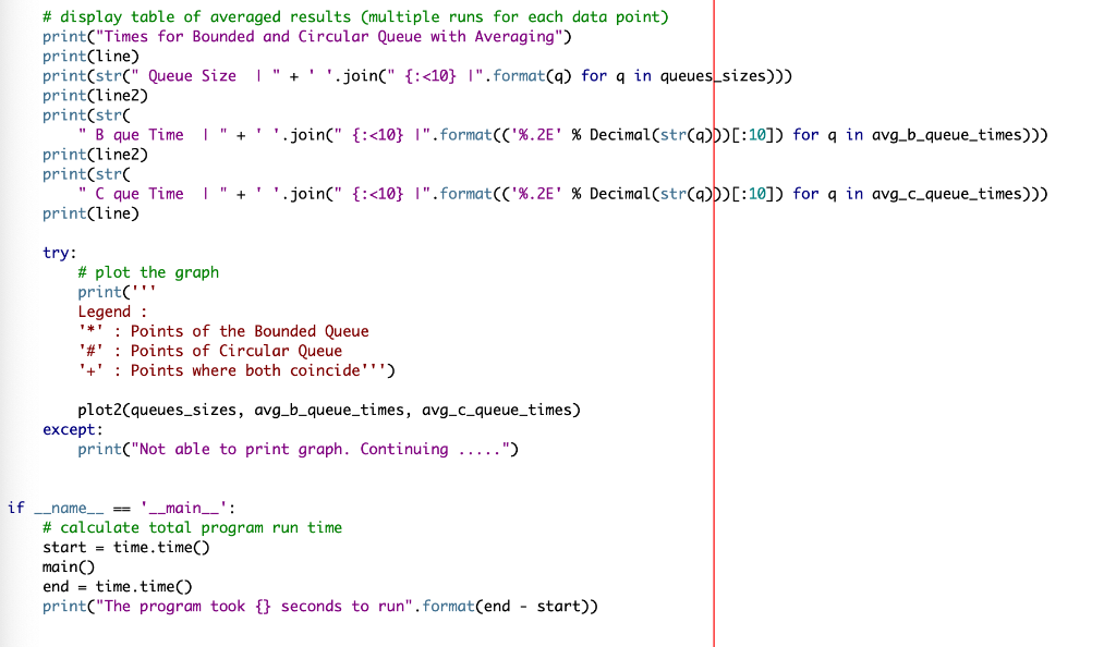 time of execution of the dequeue operation ''' time = 0.0 #