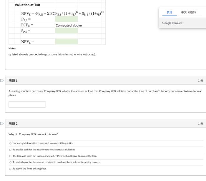 purchase price." Valuing an Entity with Buy-Manage-Sell Model Introduction Company ZED is
