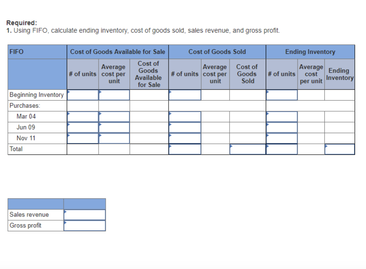  Exercise 6-5(Algo) Calculate inventory amounts when costs are declining (LO6-3) During