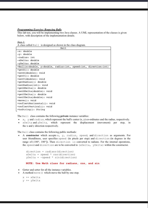  This lab test, you will be implementing two Java classes. A