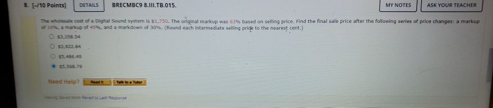 8.111.004. Calculate the missing information. Round dollars to the nearest cent and
