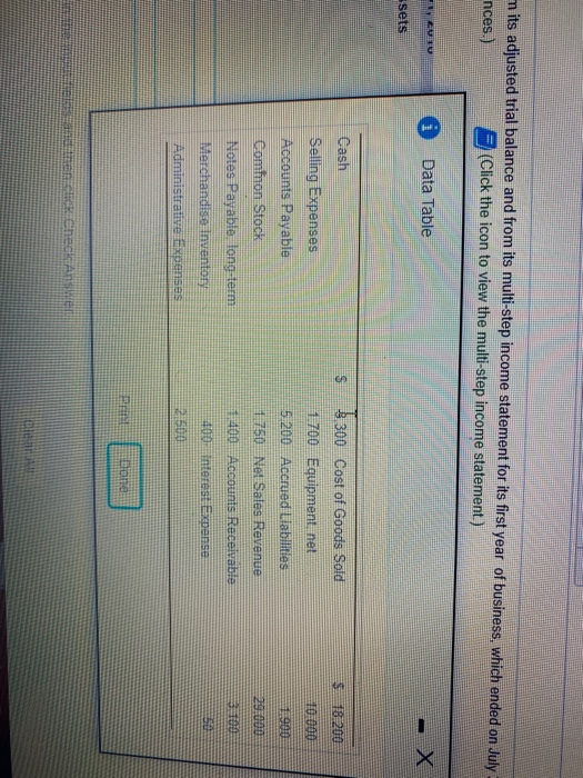 its musste income statement for mick the icon to view the accounts