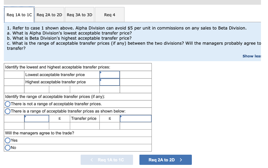 information relative to the two divisions: Case 2 3 53,000 308,000 109,000