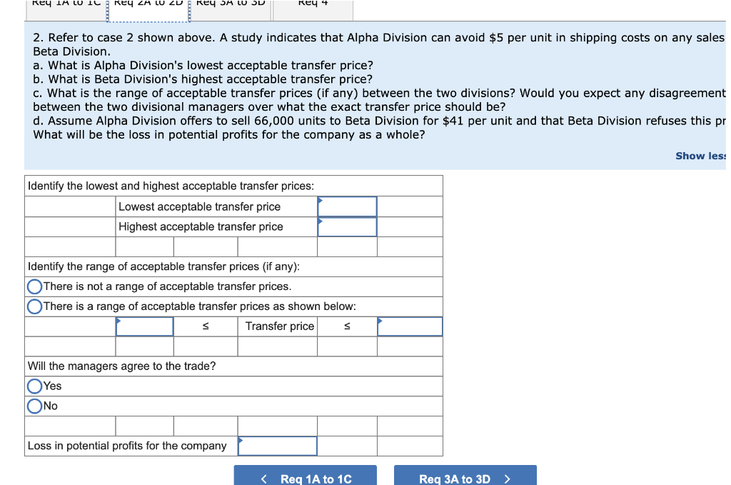 209,000 53,000 308,000 84,000 209,000 Alpha Division: Capacity in units Number of