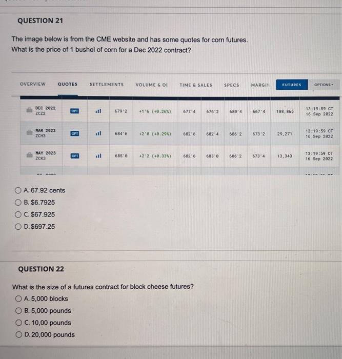  The image below is from the CME website and has some