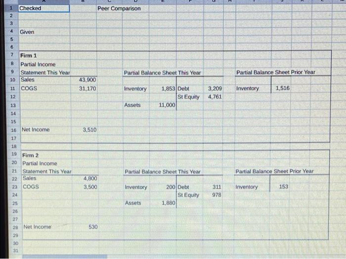  - 1 Checked Peer Comparison 2 3 4 Given 5 6