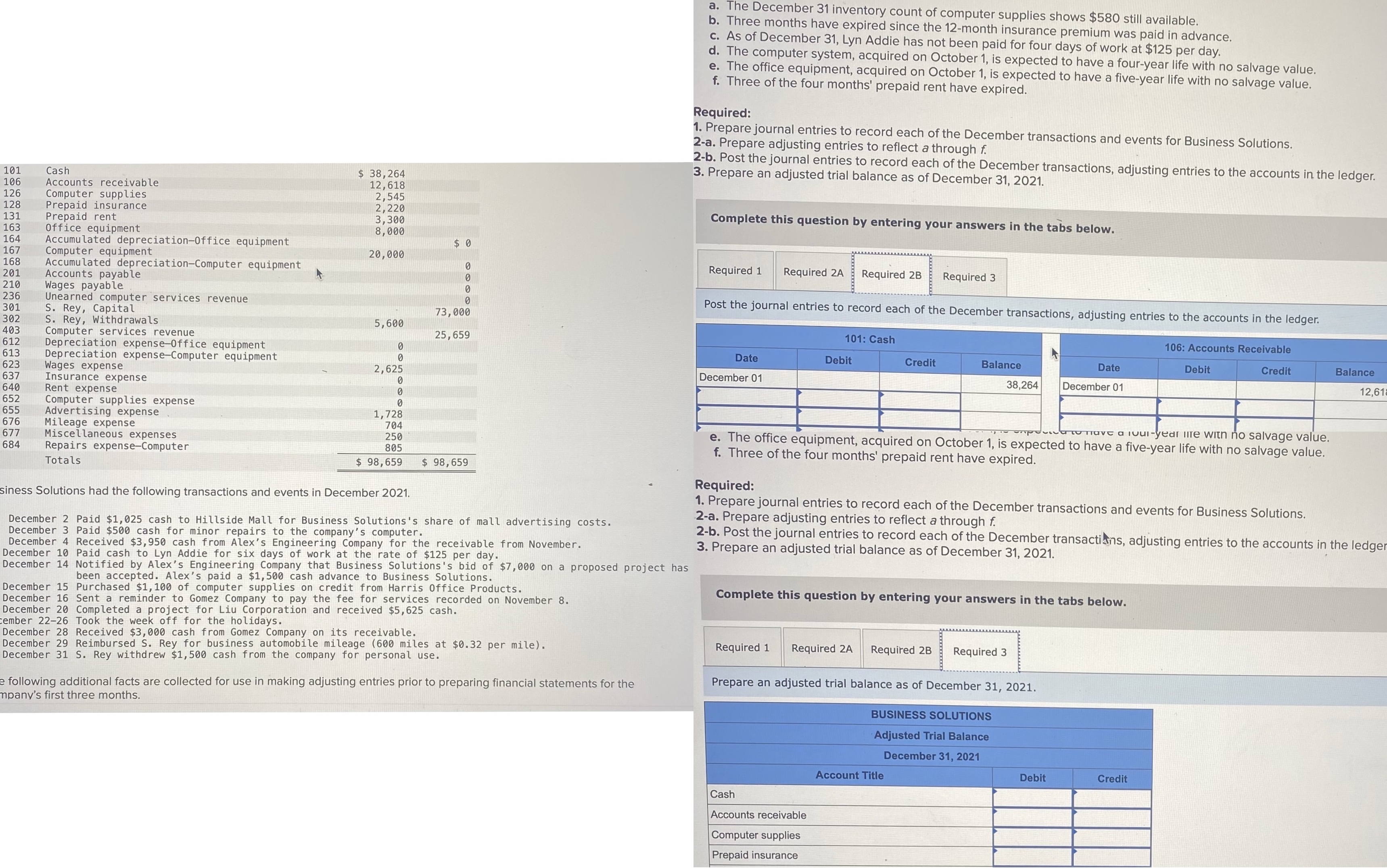  I only need solutions to Required 2B and Required 3 please