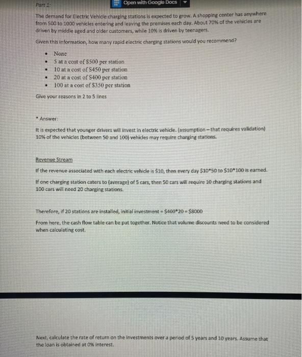  Part 1 Open with Google Docs The demand for Electric Vehicle