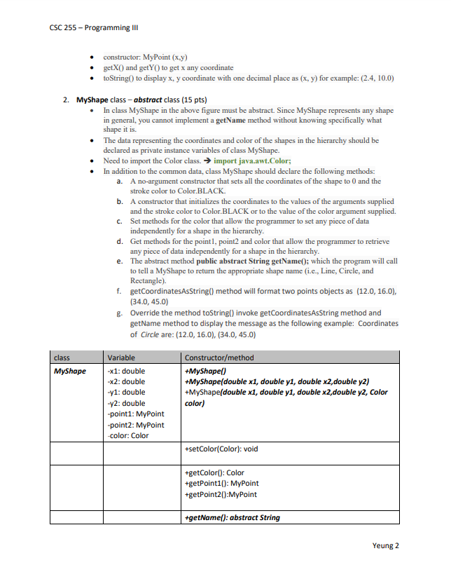 Project (Total: 100 pts) Using inheritance, we can "factor out" the common
