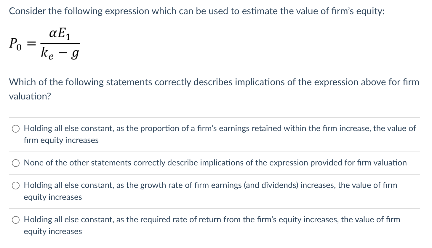  Consider the following expression which can be used to estimate the