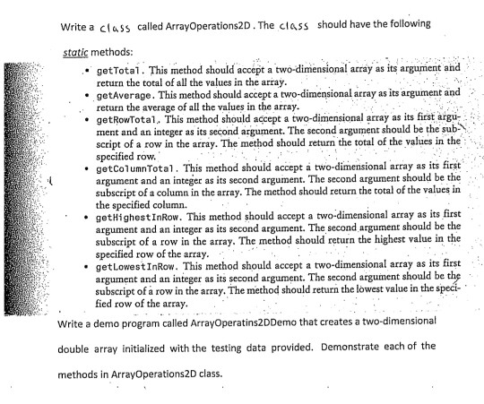 hi, please who can help with this question in Java I have