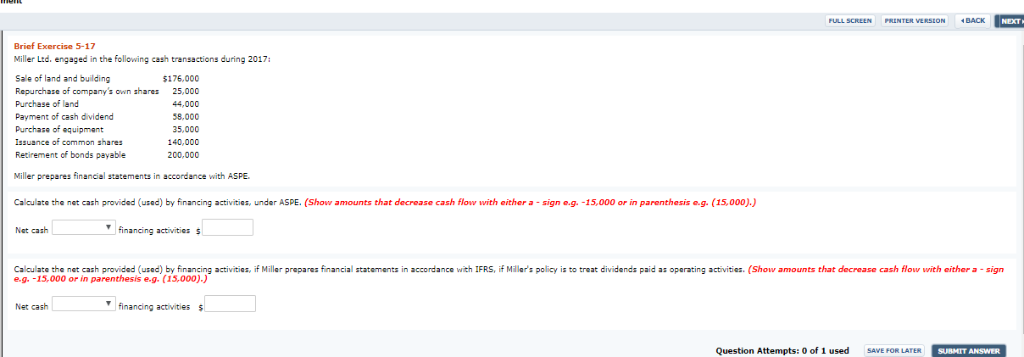 detaled answers please BACKIE PRINTER VERSION FULL SCREEN Brief Exercise 5-17
