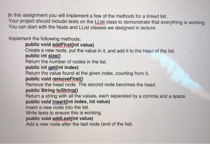  using java language, i provided some code already In this assignment