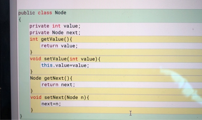 you will implement a few of the methods for a linked list.