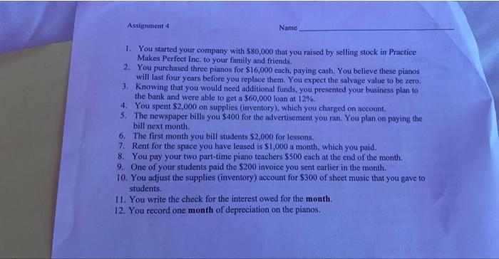 a firm in the basic accounting equation (A=L+E). Make sure to label