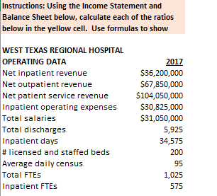Instructions: Using the Income Statement and Balance Sheet below, calculate each
