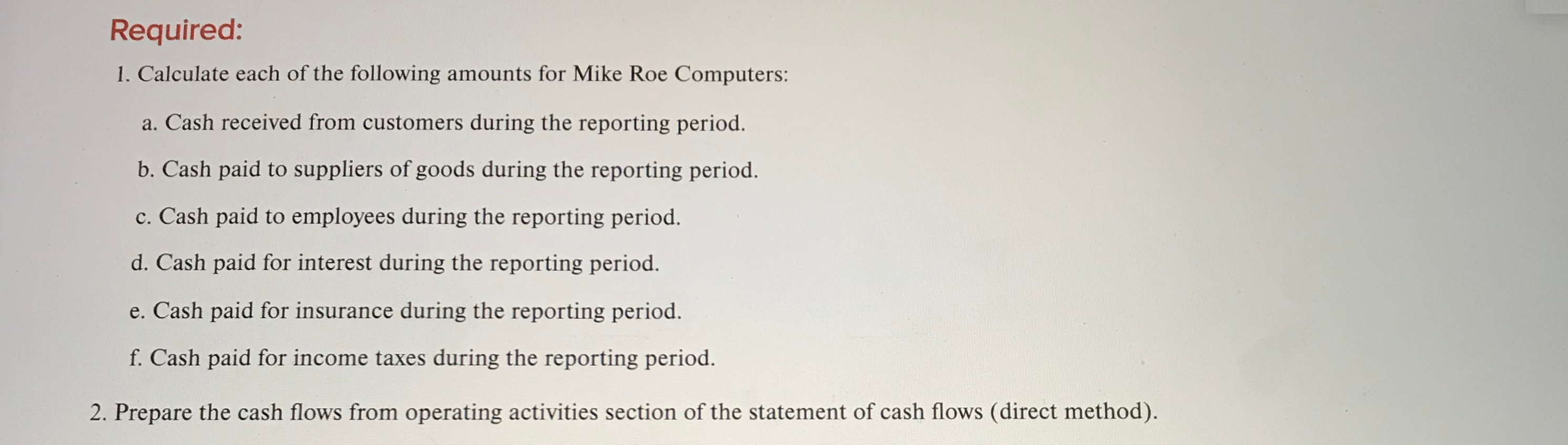 L021-4 The income statement and a schedule reconciling cash flows from operating