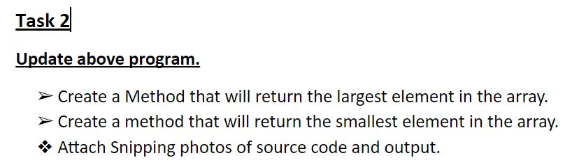 just need help updating it for the task 2 below Here is