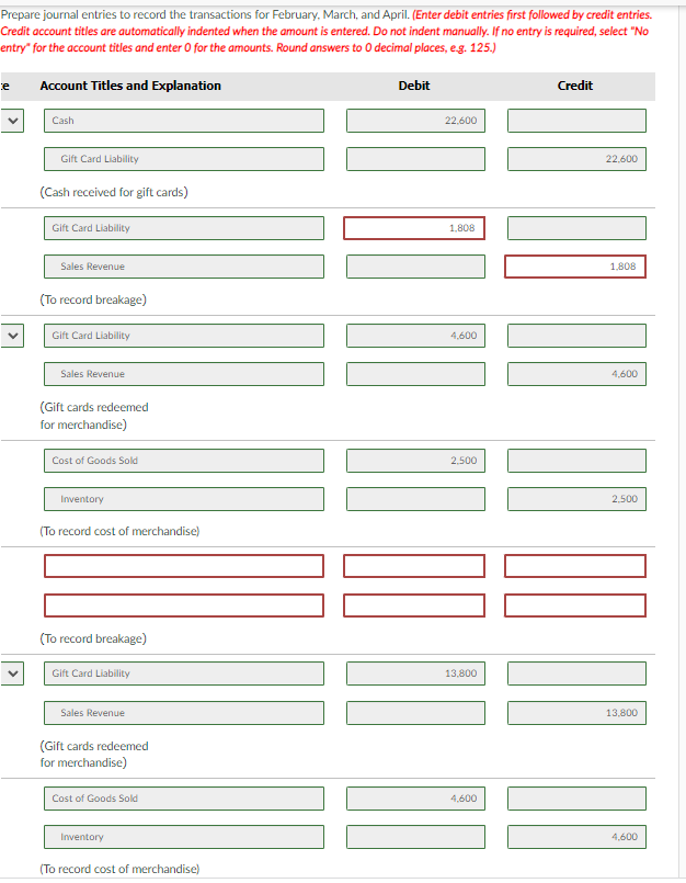 month of the fiscal year, Be My Valentine Ltd. sells $22,600 of