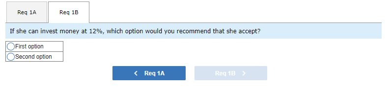Her company's retirement program has two options as to how retirement benefits