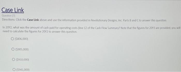  Questiont (7) Directions: Click the Case Link above and use the