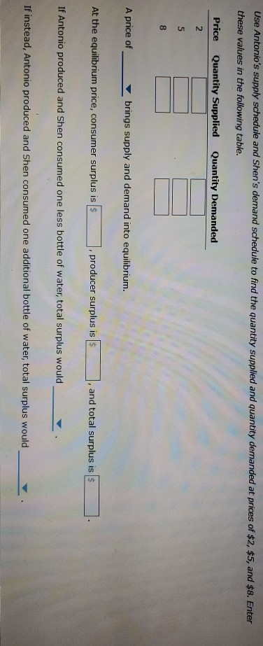 in the market for bottled water and Shen is the only buyer.