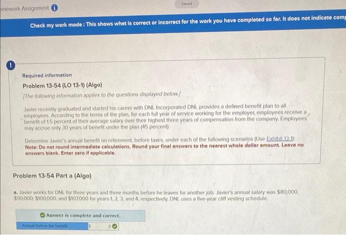 Part A is already correct. Need the rest Required information Problem 13-54