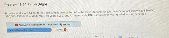 (LO 13-1) (Algo) [The following information applies to the questions displayed below.]