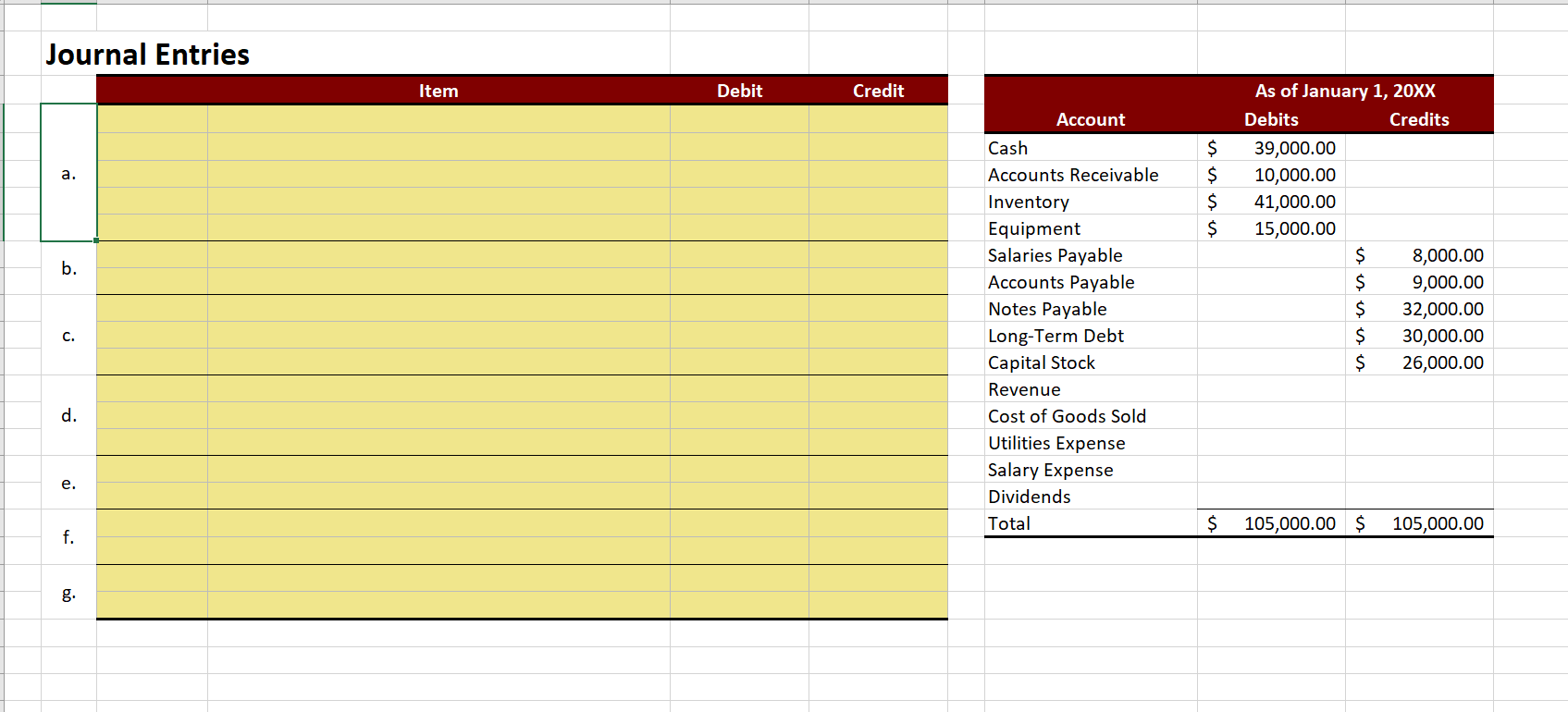 Financial accounting, Complete the journal entry The drop down menu next to