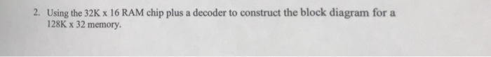  Show all steps 2. Using the 32K x 16 RAM chip
