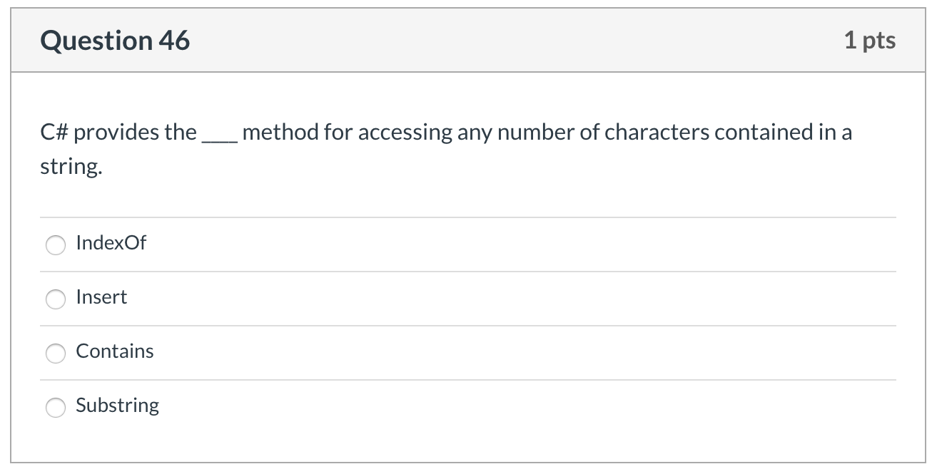pts What is the value of strStatement after the following code fragment