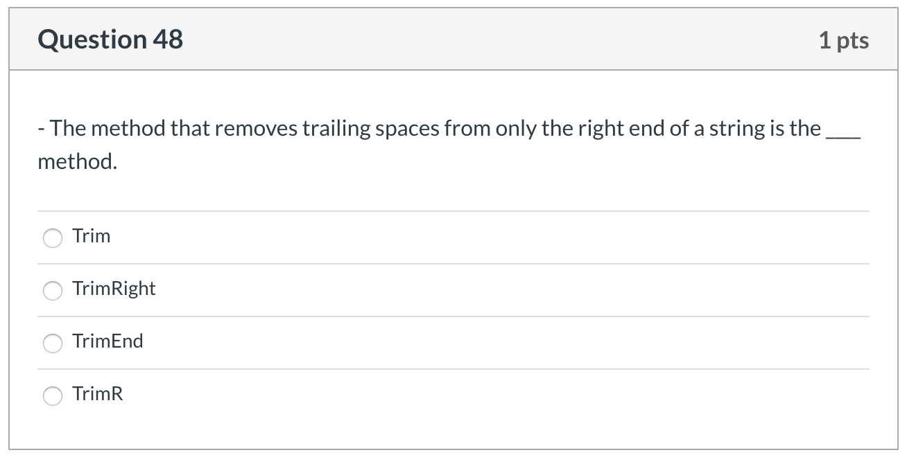 Citrus O College O Cit o Col Question 44 1 pts What