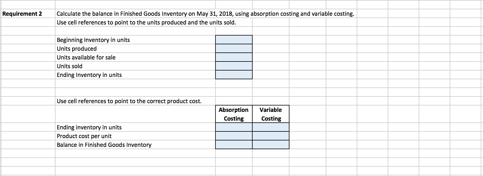 May 2018: DATA Tiger Mountain Gelato incurs the following costs for its