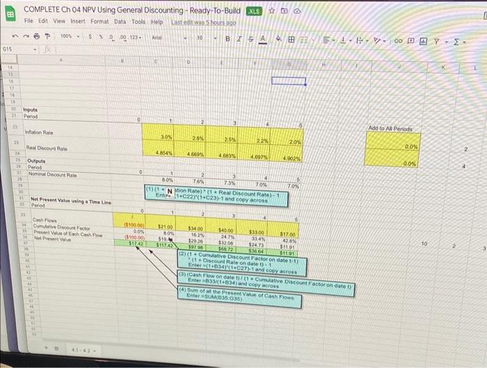 in cell B9 of Figure 3.2. Chapter 4 NPV Using General Discounting