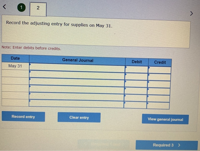 3 parts to the single question Brief Exercise 3-6 Record the adjusting