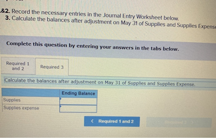entry for supplies (LO3-3) At the beginning of May. Golden Gopher Company