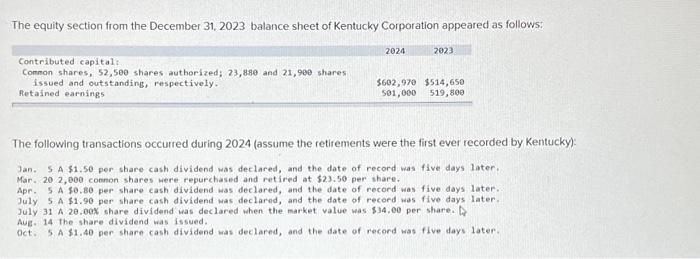  3 3. Prepare the statement of changes in equity for the