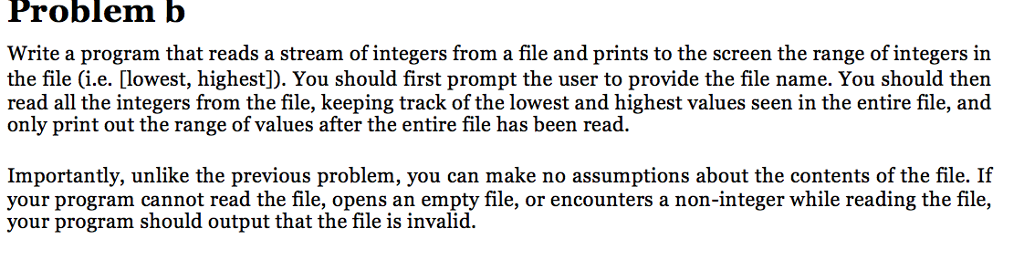 Just look at the first part Problem b Write a program that