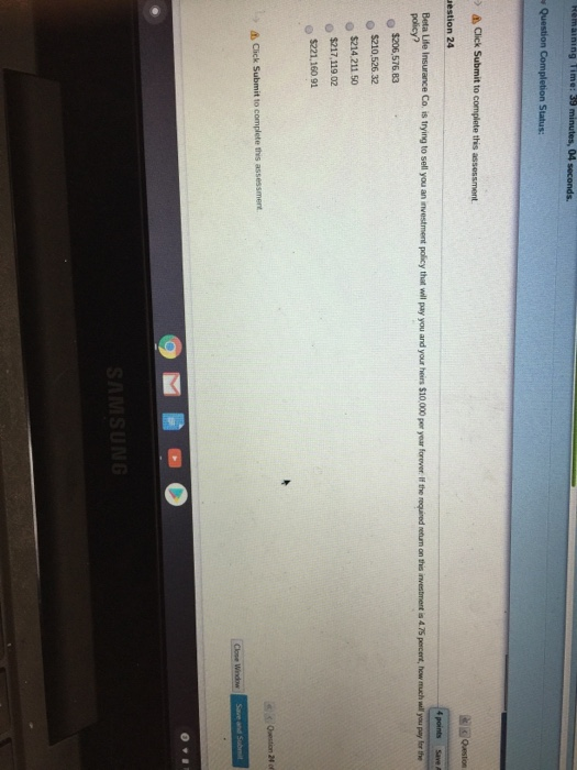  Remaining Time: 39 minutes, 04 seconds. Question Completion Status: > Click