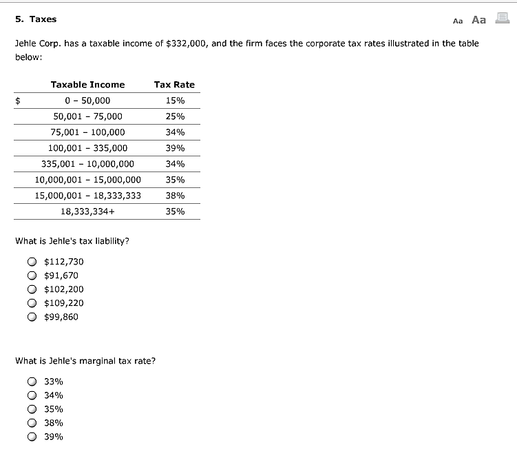 Can you please help with this question about Taxes using the