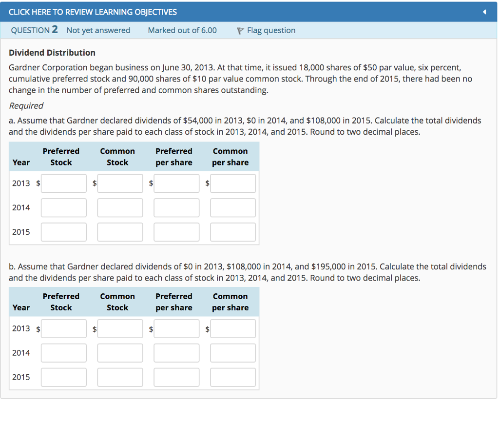  CLICK HERE TO REVIEW LEARNING OBJECTIVES QUESTION 2 Not yet answered