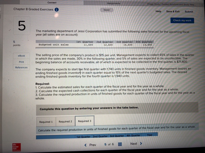 Connect Chapter 8 Graded Exercises Help Save & Exit Submit Check