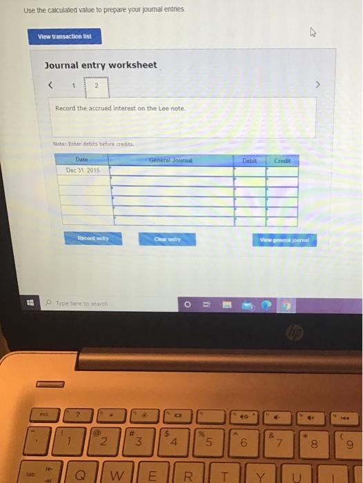 list Journal entry worksheet