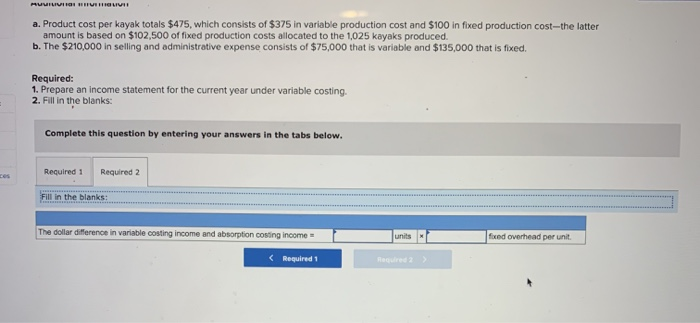 Fixed Production and sales for the year Units produced Units sold Sales