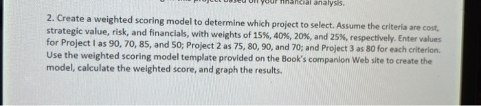  - P U UI YUudicial analysis. 2. Create a weighted scoring