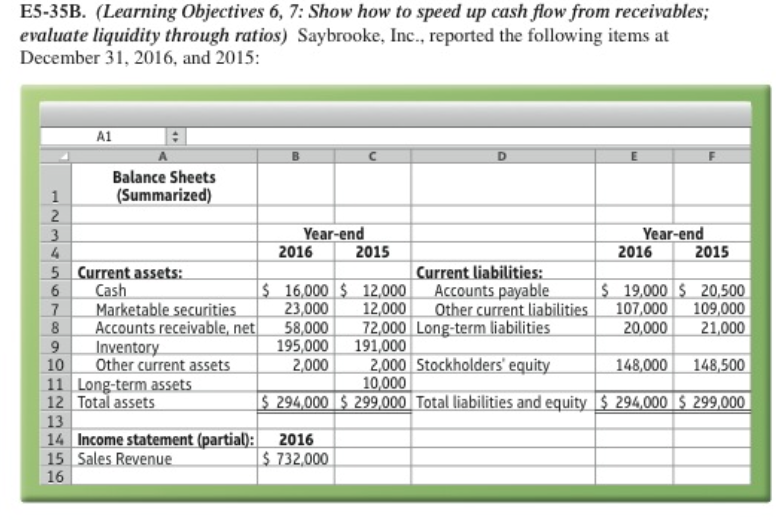  ES-35B. (Learning Objectives 6, 7: Show how to speed up cash